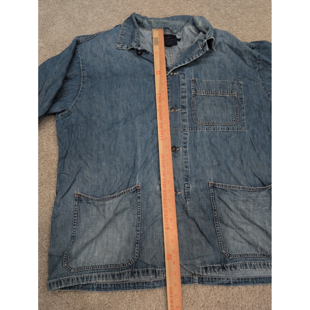 Tommy Bahama Indigo Palms Denim Chore Button Up Shacket/Jacket Distressed XXL - Picture 6 of 12